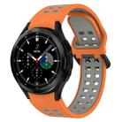 For Samsung  Galaxy Watch 4 Classic 46mm Two-Color Breathable Silicone Watch Band(Orange + Gray) - 1