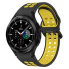 For Samsung  Galaxy Watch 4 Classic 46mm Two-Color Breathable Silicone Watch Band(Black + Yellow) - 1