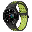 For Samsung  Galaxy Watch 4 Classic 46mm Two-Color Breathable Silicone Watch Band(Black + Green) - 1