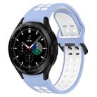 For Samsung  Galaxy Watch 4 Classic 46mm Two-Color Breathable Silicone Watch Band(Light Blue + White) - 1