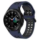 For Samsung  Galaxy Watch 4 Classic 46mm Two-Color Breathable Silicone Watch Band(Midnight Blue + Black) - 1