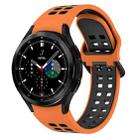 For Samsung  Galaxy Watch 4 Classic 42mm Two-Color Breathable Silicone Watch Band(Orange + Black) - 1