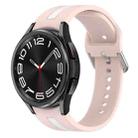 For Samsung Galaxy Watch 6 Classic 47mm Two-Color Silicone Watch Band(Pink+White) - 1