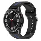 For Samsung Galaxy Watch 6 Classic 47mm Two-Color Silicone Watch Band(Black+Blue) - 1
