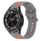 For Samsung Galaxy Watch 6 Classic 47mm Two-Color Silicone Watch Band(Gray+Orange) - 1