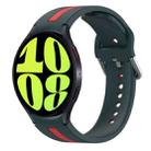 For Samsung Galaxy Watch 6 44mm Two-Color Silicone Watch Band(Dark Green+Red) - 1