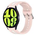 For Samsung Galaxy Watch 6 44mm Two-Color Silicone Watch Band(Pink+White) - 1