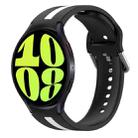 For Samsung Galaxy Watch 6 44mm Two-Color Silicone Watch Band(Black+White) - 1