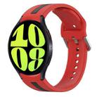 For Samsung Galaxy Watch 6 44mm Two-Color Silicone Watch Band(Red+Black) - 1