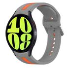 For Samsung Galaxy Watch 6 44mm Two-Color Silicone Watch Band(Gray+Orange) - 1