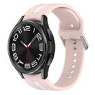 For Samsung Galaxy Watch 6 Classic 43mm Two-Color Silicone Watch Band(Pink+White) - 1