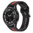 For Samsung Galaxy Watch 6 Classic 43mm Two-Color Silicone Watch Band(Black+Red) - 1