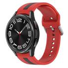 For Samsung Galaxy Watch 6 Classic 43mm Two-Color Silicone Watch Band(Red+Black) - 1