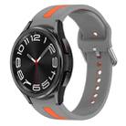 For Samsung Galaxy Watch 6 Classic 43mm Two-Color Silicone Watch Band(Gray+Orange) - 1