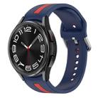 For Samsung Galaxy Watch 6 Classic 43mm Two-Color Silicone Watch Band(Midnight Blue+Red) - 1