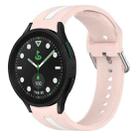 For Samsung Galaxy watch 5 Pro Golf Edition Two-Color Silicone Watch Band(Pink+White) - 1