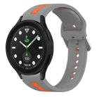 For Samsung Galaxy watch 5 Pro Golf Edition Two-Color Silicone Watch Band(Gray+Orange) - 1