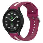 For Samsung Galaxy watch 5 Pro Golf Edition Two-Color Silicone Watch Band(Wine Red+Pink) - 1