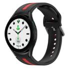 For Samsung Galaxy watch 5 Golf Edition Two-Color Silicone Watch Band(Black+Red) - 1