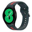 For Samsung Galaxy Watch 4 44mm Two-Color Silicone Watch Band(Dark Green+Red) - 1
