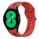 For Samsung Galaxy Watch 4 44mm Two-Color Silicone Watch Band(Red+Black) - 1