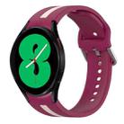 For Samsung Galaxy Watch 4 44mm Two-Color Silicone Watch Band(Wine Red+Pink) - 1