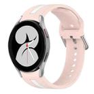 For Samsung Galaxy Watch 4 40mm Two-Color Silicone Watch Band(Pink+White) - 1