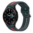 For Samsung  Galaxy Watch 4 Classic 46mm Two-Color Silicone Watch Band(Dark Green+Red) - 1