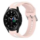 For Samsung  Galaxy Watch 4 Classic 46mm Two-Color Silicone Watch Band(Pink+White) - 1