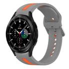 For Samsung  Galaxy Watch 4 Classic 46mm Two-Color Silicone Watch Band(Gray+Orange) - 1