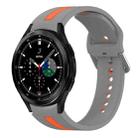 For Samsung  Galaxy Watch 4 Classic 42mm Two-Color Silicone Watch Band(Gray+Orange) - 1