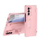 For Samsung Galaxy Z Fold6 Integrated Folding Hinge Leather Phone Case, No Pen(Pink) - 1