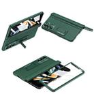 For Samsung Galaxy Z Fold6 5G Shell-membrane Integrated Hinge All-around Leather Folding Phone Case(Green) - 1