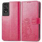 For TCL 40 Nxtpaper Four-leaf Clasp Embossed Buckle Leather Phone Case(Magenta) - 2