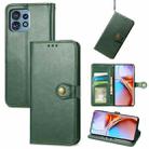 For Motorola Edge 40 Pro Retro Solid Color Buckle Leather Phone Case(Green) - 1