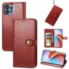 For Motorola Edge 40 Pro Retro Solid Color Buckle Leather Phone Case(Red) - 1