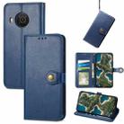 For Nokia X10 / X20 Retro Solid Color Buckle Leather Phone Case(Blue) - 1