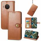 For Nokia X10 / X20 Retro Solid Color Buckle Leather Phone Case(Brown) - 1