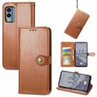 For Nokia X30 Retro Solid Color Buckle Leather Phone Case(Brown) - 1