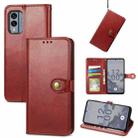For Nokia X30 Retro Solid Color Buckle Leather Phone Case(Red) - 1