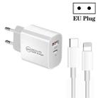 PD30W USB-C / Type-C + QC3.0 USB Dual Port Charger with 1m Type-C to 8 Pin Data Cable, EU Plug - 1