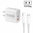 PD30W USB-C / Type-C + QC3.0 USB Dual Port Charger with 1m Type-C to 8 Pin Data Cable, US Plug - 1