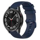 For Samsung Galaxy Watch 6 Classic 47mm 20mm Checkered Silicone Watch Band(Navy Blue) - 1