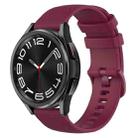 For Samsung Galaxy Watch 6 Classic 47mm 20mm Checkered Silicone Watch Band(Wine Red) - 1