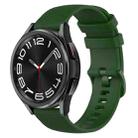 For Samsung Galaxy Watch 6 Classic 47mm 20mm Checkered Silicone Watch Band(Army Green) - 1