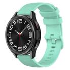 For Samsung Galaxy Watch 6 Classic 47mm 20mm Checkered Silicone Watch Band(Teal) - 1