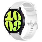 For Samsung Galaxy Watch 6 44mm 20mm Checkered Silicone Watch Band(White) - 1