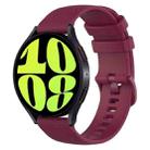 For Samsung Galaxy Watch 6 44mm 20mm Checkered Silicone Watch Band(Wine Red) - 1