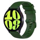 For Samsung Galaxy Watch 6 44mm 20mm Checkered Silicone Watch Band(Army Green) - 1