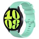For Samsung Galaxy Watch 6 44mm 20mm Checkered Silicone Watch Band(Teal) - 1